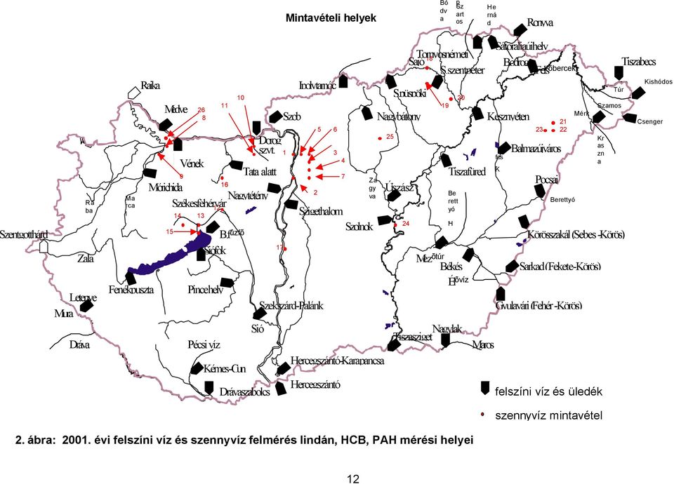 f ûzfõ Siófok Pincehely Pécsi víz Kémes-Cun Sió Drávaszabolcs 17 Szob 1 Ipolytarnóc 2 5 Szekszárd-Palánk 6 3 4 7 Szigethalom 24 Szolnok Hercegszántó-Karapancsa Hercegszántó Za gy va Nagybátony 25 S.