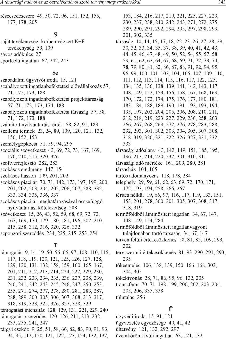 projekttársaság 57, 71, 172, 173, 174, 188 szabályozott ingatlanbefektetési társaság 57, 58, 71, 172, 173, 188 számított nyilvántartási érték 58, 82, 91, 183 szellemi termék 23, 24, 89, 109, 120,