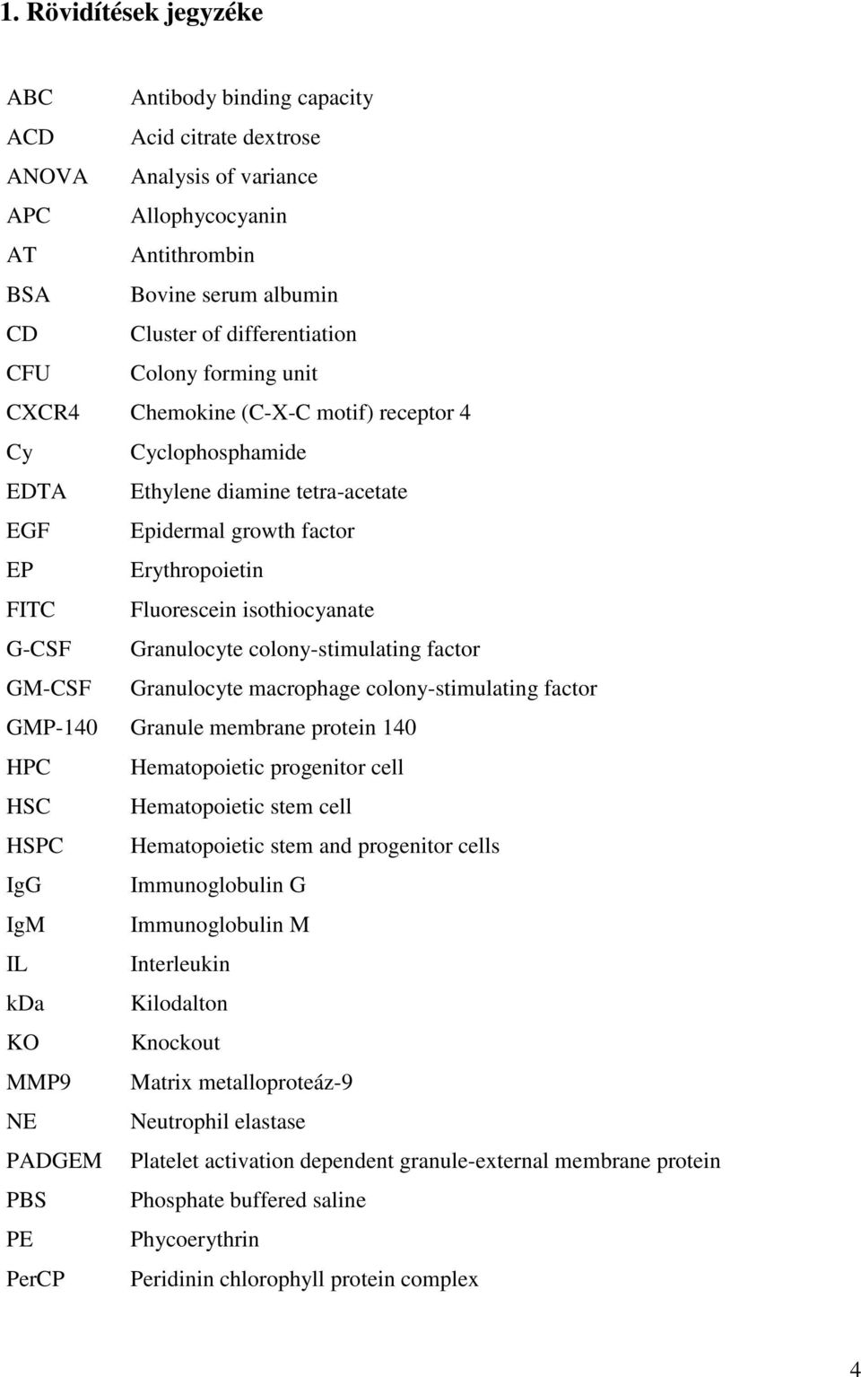 G-CSF Granulocyte colony-stimulating factor GM-CSF Granulocyte macrophage colony-stimulating factor GMP-140 Granule membrane protein 140 HPC Hematopoietic progenitor cell HSC Hematopoietic stem cell