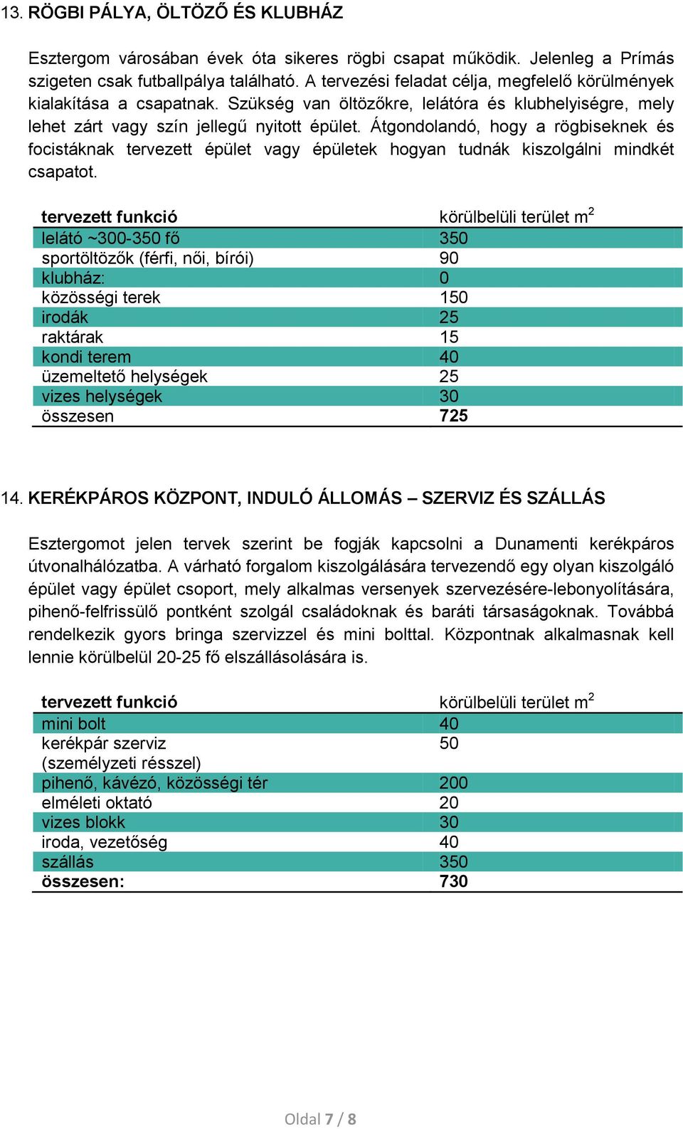 Átgondolandó, hogy a rögbiseknek és focistáknak tervezett épület vagy épületek hogyan tudnák kiszolgálni mindkét csapatot.