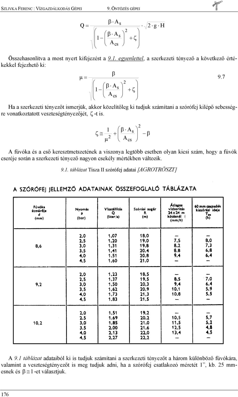 ebeégre onatkoztatott ezteégtényezőjét, ζ -t i.