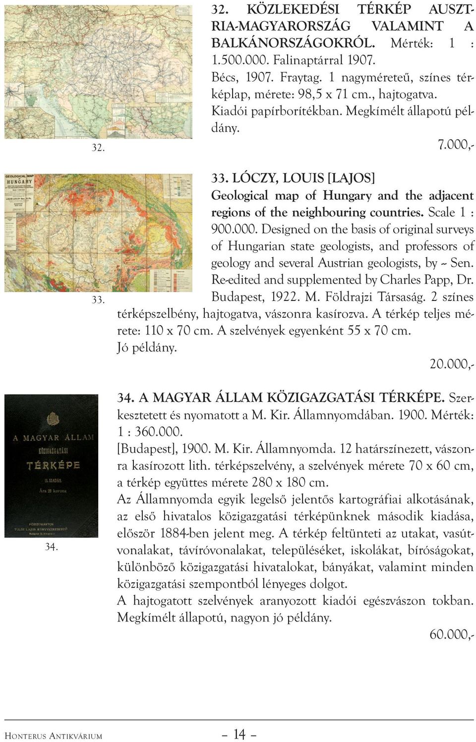 Lóczy, Louis [Lajos] Geological map of Hungary and the adjacent regions of the neighbouring countries. Scale 1 : 900.000.