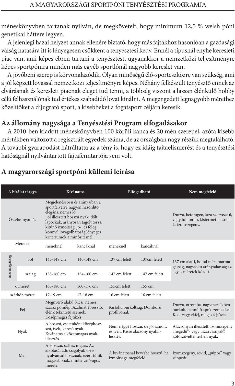 Ennél a típusnál enyhe keresleti piac van, ami képes ébren tartani a tenyésztést, ugyanakkor a nemzetközi teljesítményre képes sportpónira minden más egyéb sportlónál nagyobb kereslet van.