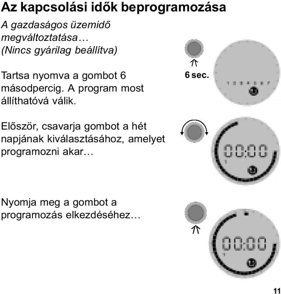 A program most állíthatóvá válik. 6 sec.