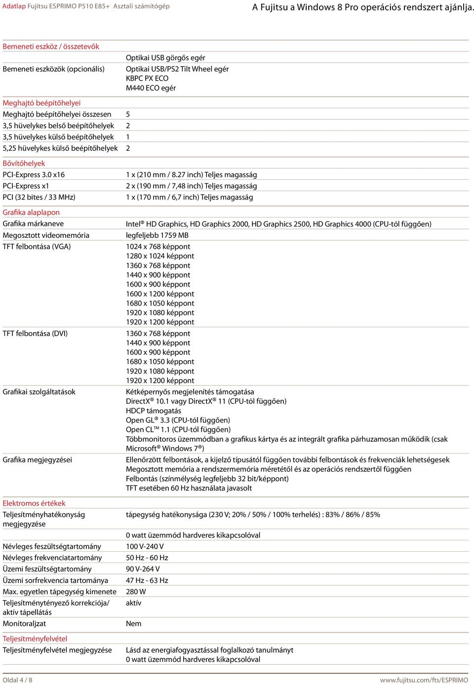 0 x16 PCI-Express x1 PCI (32 bites / 33 MHz) Grafika alaplapon Grafika márkaneve Megosztott videomemória TFT felbontása (VGA) TFT felbontása (DVI) Grafikai szolgáltatások Grafika megjegyzései