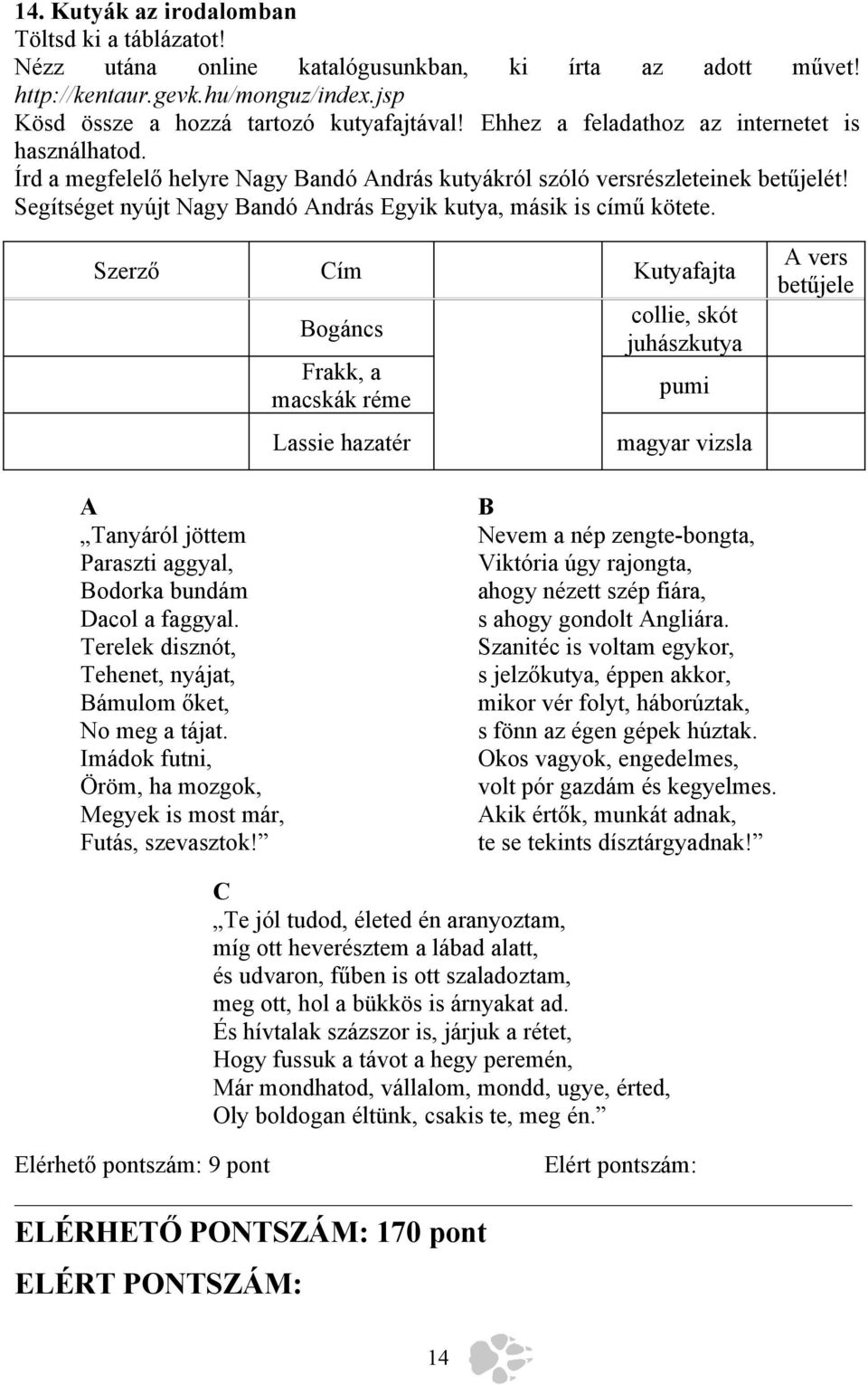 Segítséget nyújt Nagy Bandó András Egyik kutya, másik is című kötete.