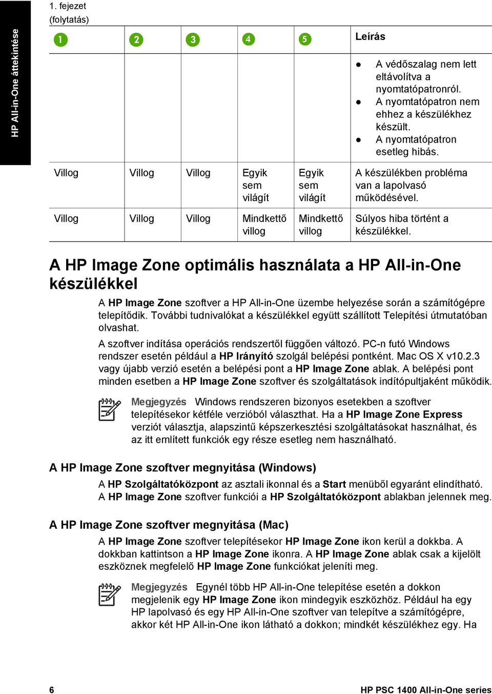 A HP Image Zone optimális használata a HP All-in-One készülékkel A HP Image Zone szoftver a HP All-in-One üzembe helyezése során a számítógépre telepítődik.