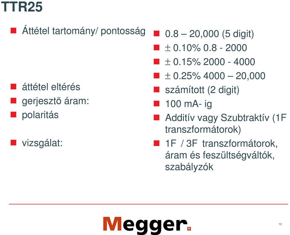 25% 4000 20,000 számított (2 digit) 100 ma- ig Additív vagy Szubtraktív (1F