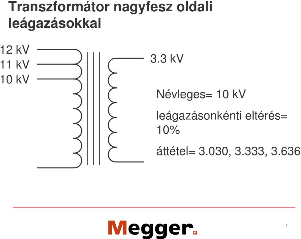 3 kv Névleges= 10 kv leágazásonkénti