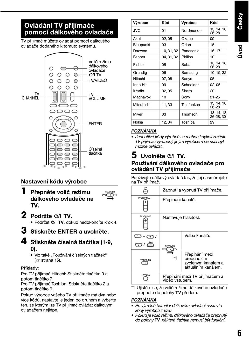 Podržet TV, dokud nedokončíte krok 4. 3 Stiskněte ENTER a uvolněte. 4 Stiskněte číselná tlačítka (1-9, 0). Viz také Používání číselných tlačítek (A strana 15).