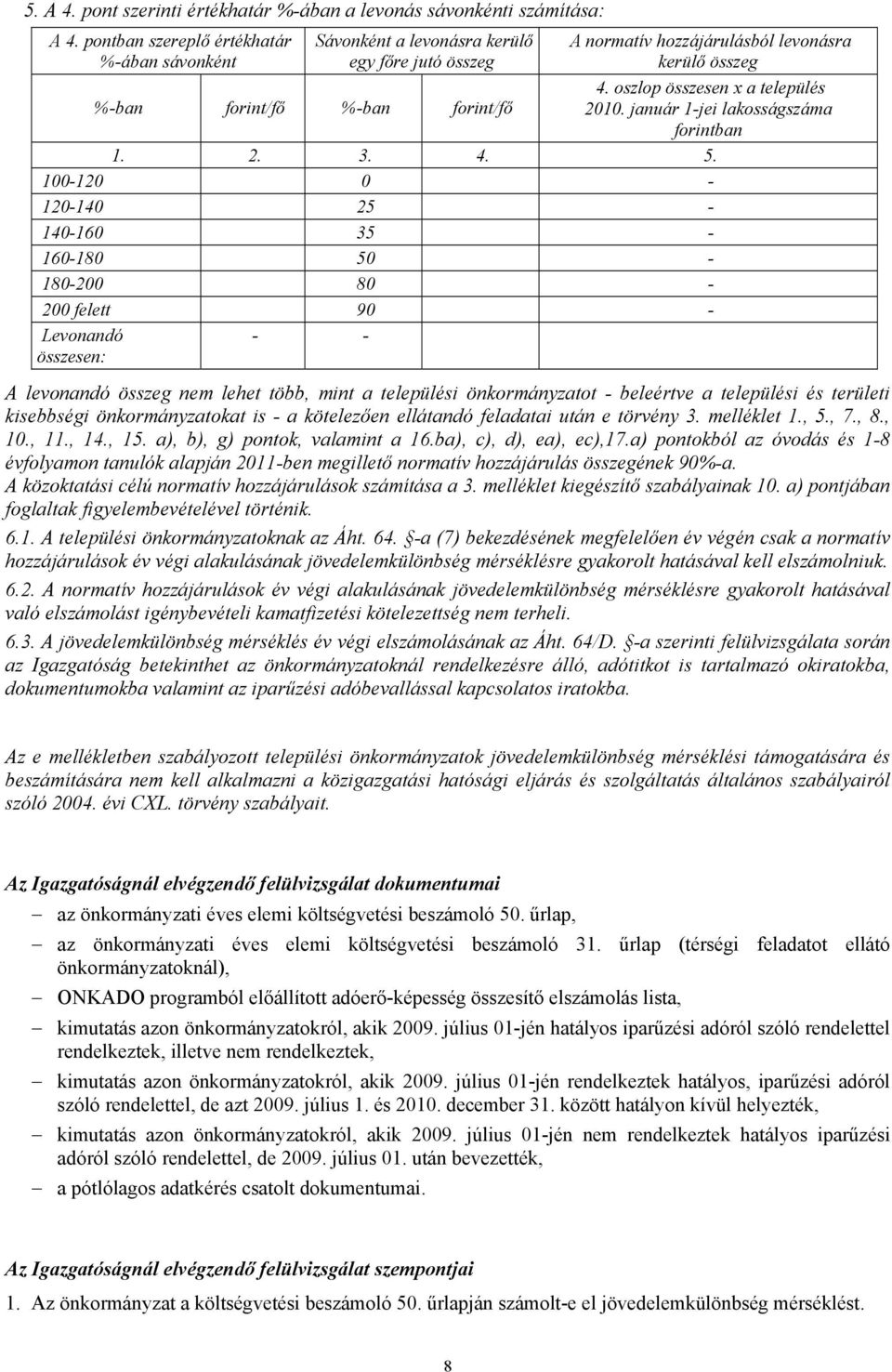 oszlop összesen x a település 2010. január 1-jei lakosságszáma forintban 1. 2. 3. 4. 5.