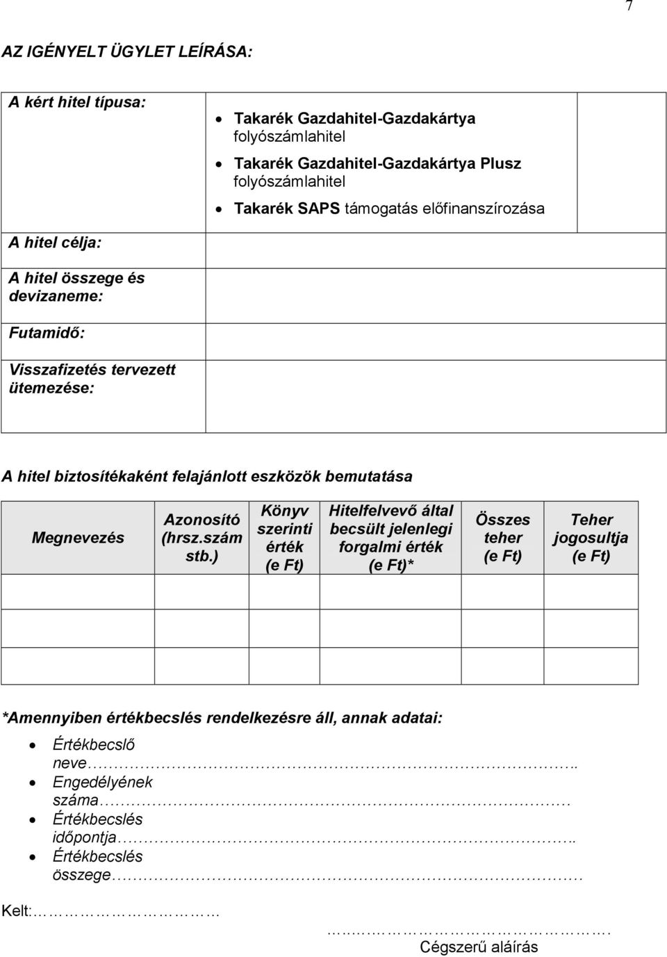 felajánlott eszközök bemutatása Megnevezés Azonosító (hrsz.szám stb.