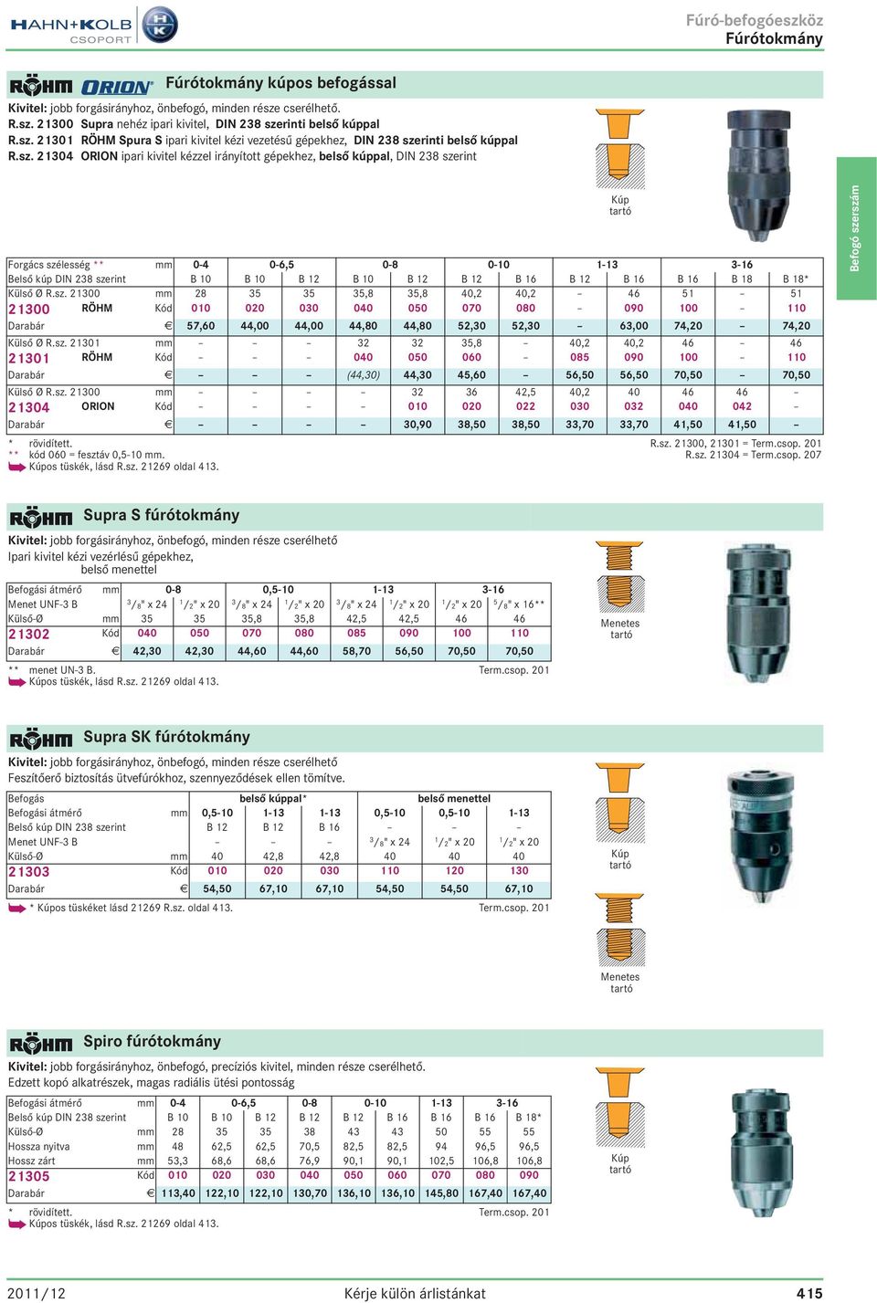 B 12 B 16 B 16 B 18 B 18* Külső Ø R.sz.