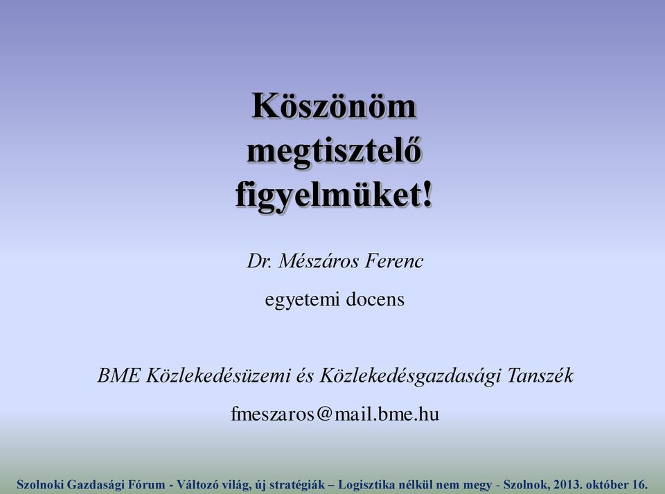 BME Közlekedésüzemi és