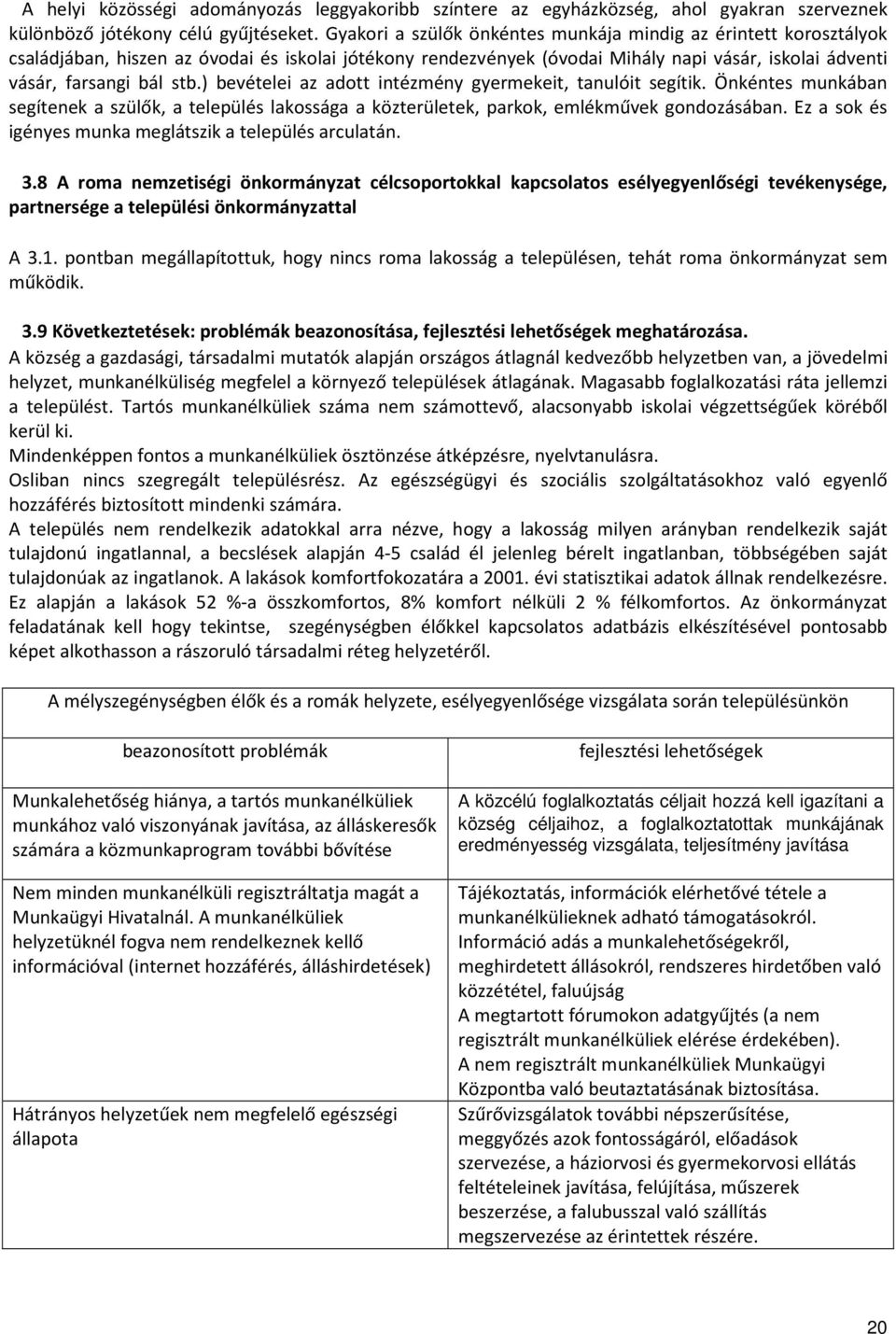 ) bevételei az adott intézmény gyermekeit, tanulóit segítik. Önkéntes munkában segítenek a szülők, a település lakossága a közterületek, parkok, emlékművek gondozásában.