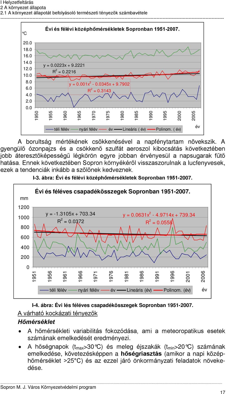 ( év) év A borultság mértékének csökkenésével a napfénytartam növekszik.