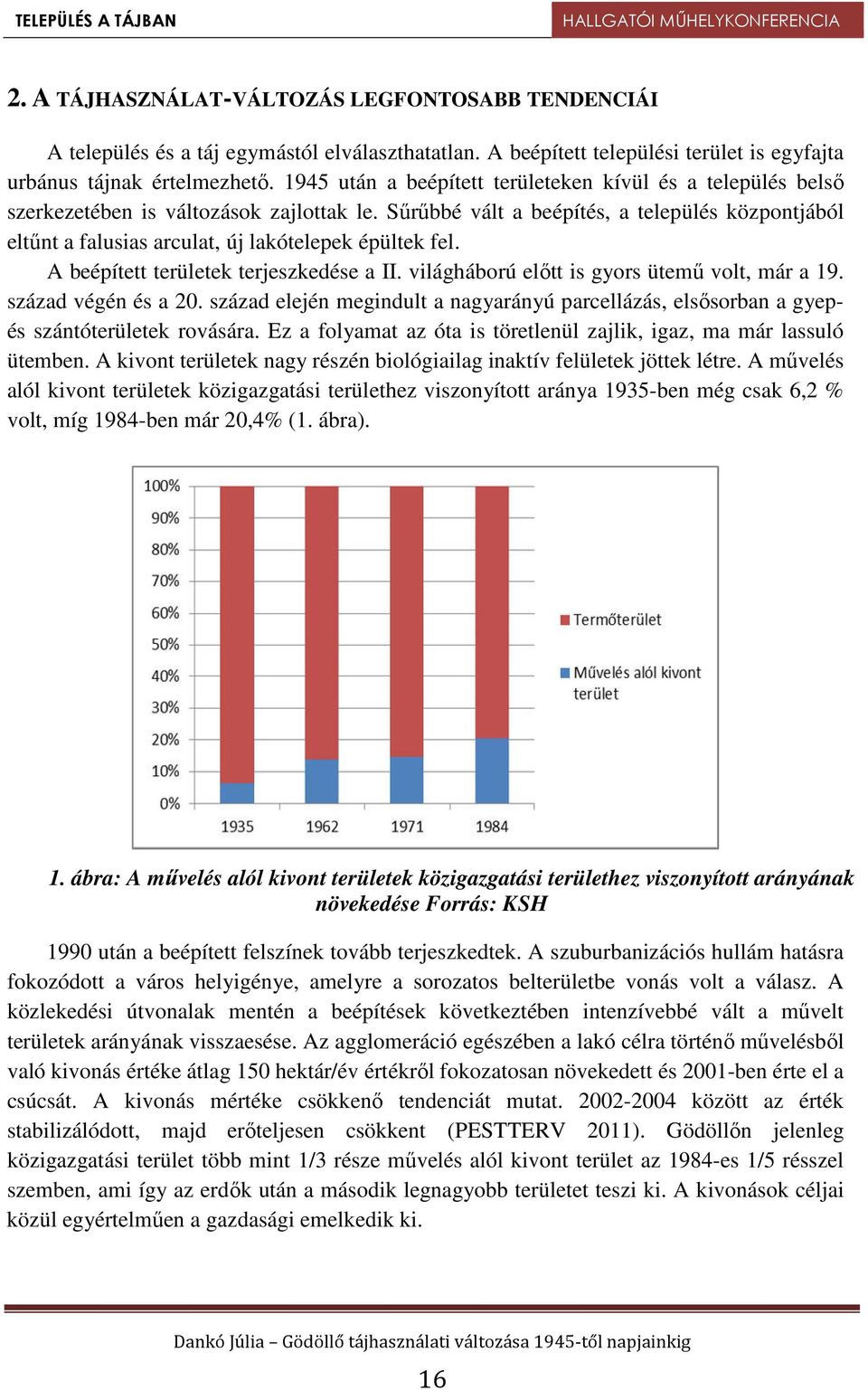 Sűrűbbé vált a beépítés, a település központjából eltűnt a falusias arculat, új lakótelepek épültek fel. A beépített területek terjeszkedése a II. világháború előtt is gyors ütemű volt, már a 19.