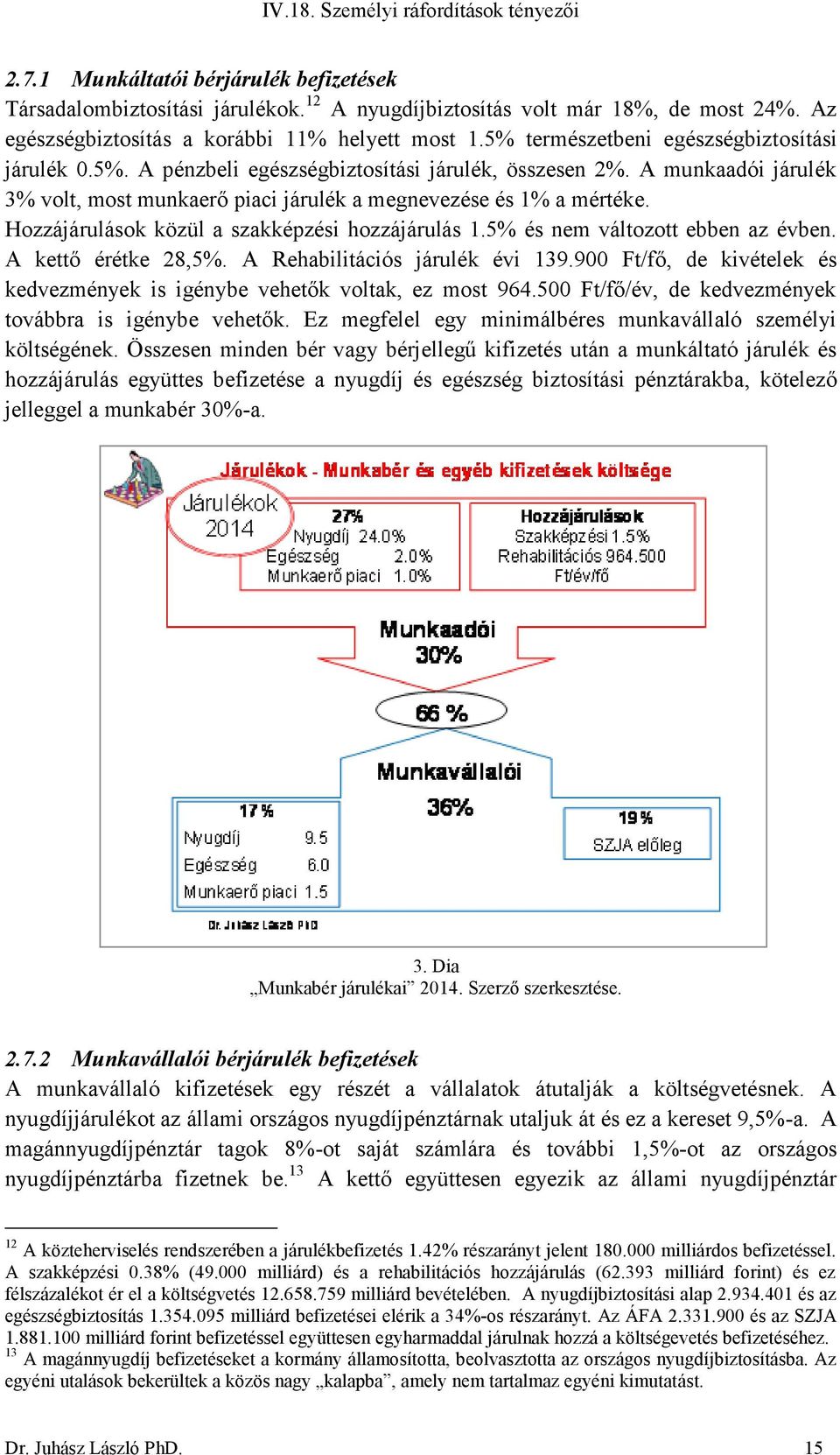 Hozzájárulások közül a szakképzési hozzájárulás 1.5% és nem változott ebben az évben. A kettő érétke 28,5%. A Rehabilitációs járulék évi 139.