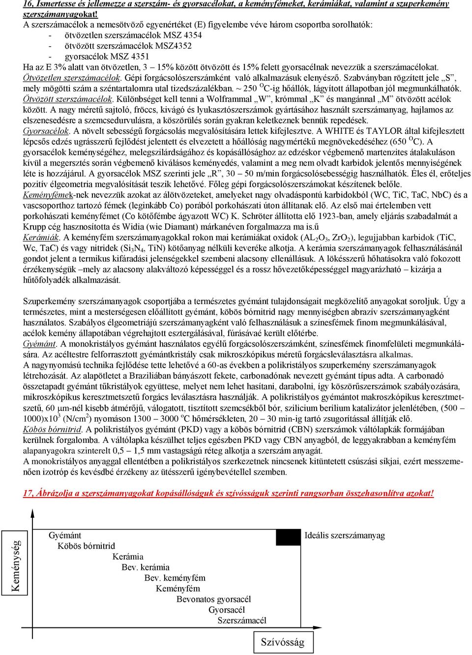 ötvöetlen, 3 15% köött ötvöött és 15% felett gyorsacélnak neveük a sersámacélokat. Ötvöetlen sersámacélok. Gépi forgácsolósersámként való alkalmaásuk elenyéső.