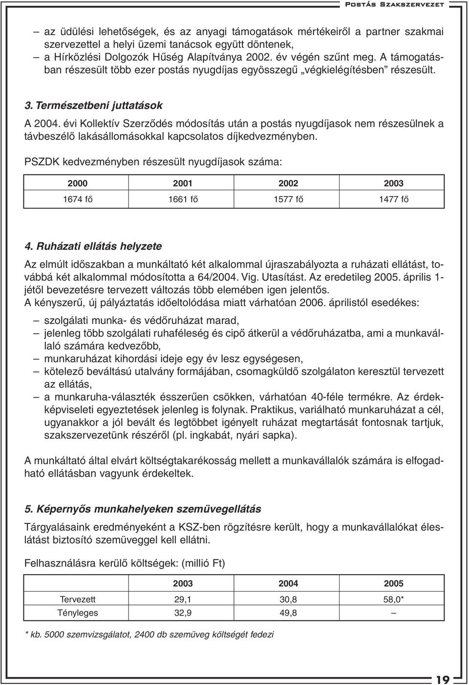 évi Kollektív Szerzôdés módosítás után a postás nyugdíjasok nem részesülnek a távbeszélô lakásállomásokkal kapcsolatos díjkedvezményben.