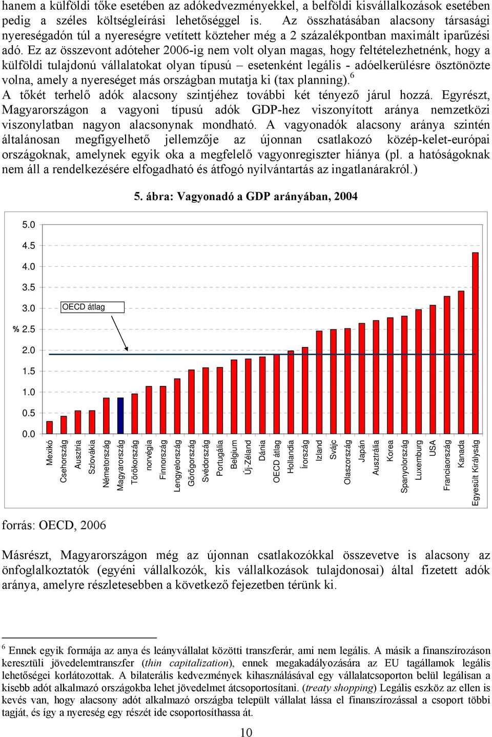 Ez az összevont adóteher 2006-ig nem volt olyan magas, hogy feltételezhetnénk, hogy a külföldi tulajdonú vállalatokat olyan típusú esetenként legális - adóelkerülésre ösztönözte volna, amely a