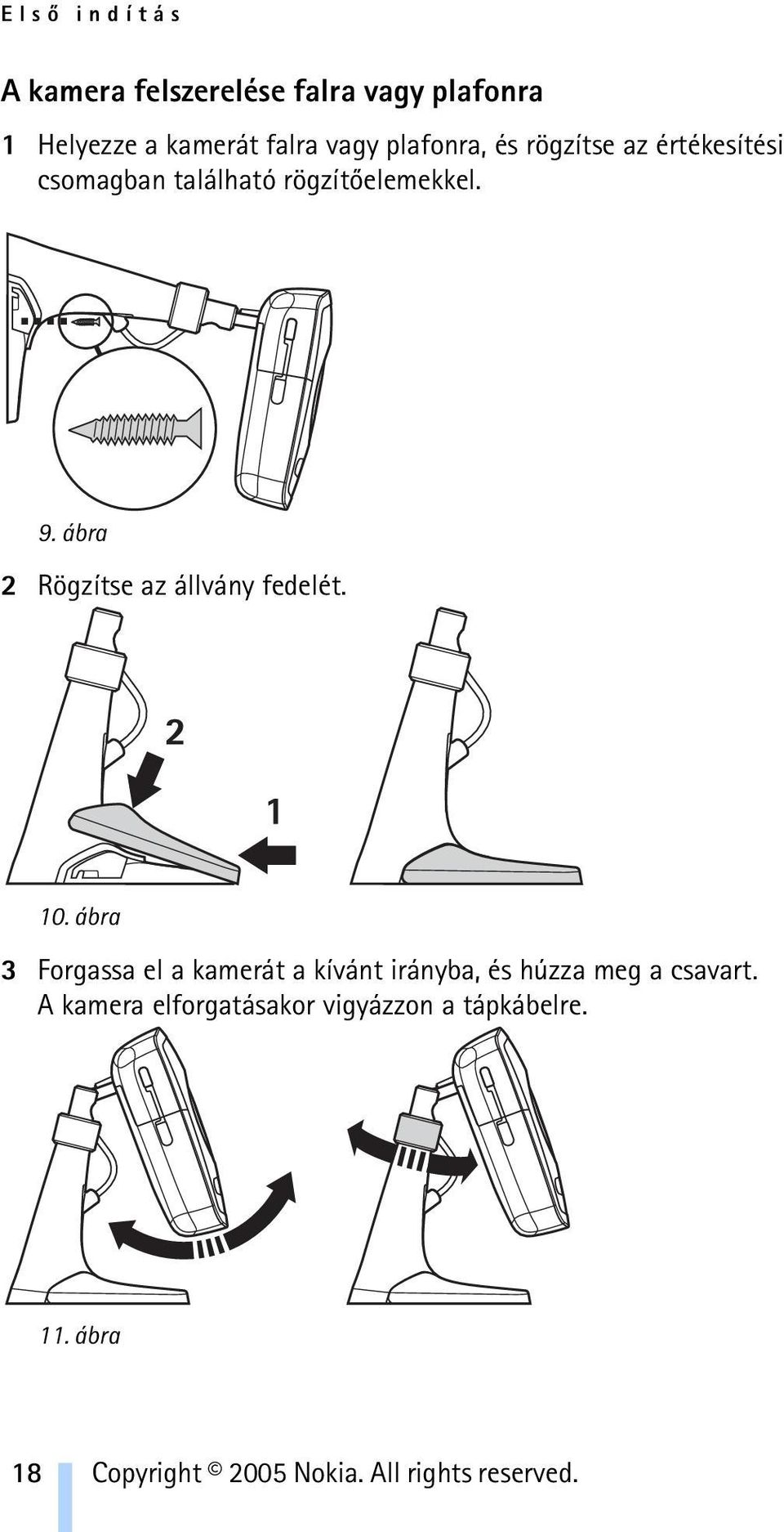 ábra 2 Rögzítse az állvány fedelét. 10.