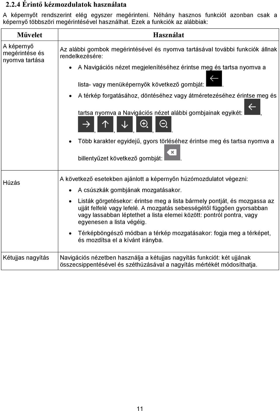 megjelenítéséhez érintse meg és tartsa nyomva a lista- vagy menüképernyők következő gombját:.