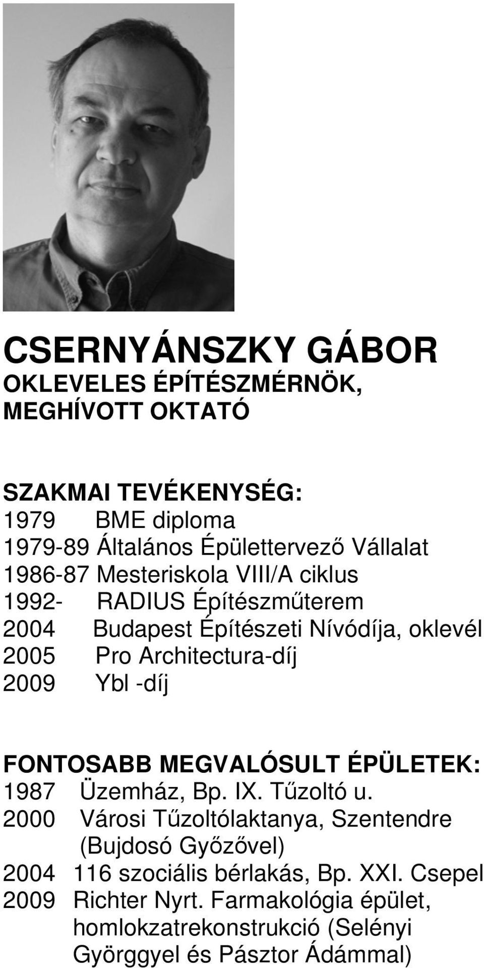-díj 1987 Üzemház, Bp. IX. Tűzoltó u.