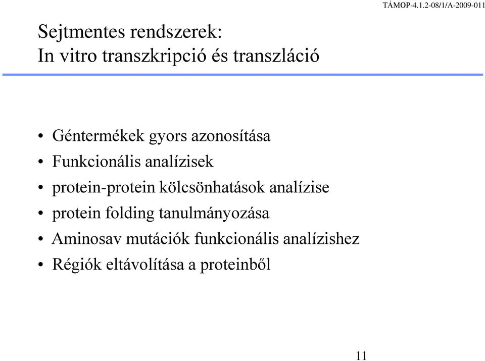 protein-protein kölcsönhatások analízise protein folding