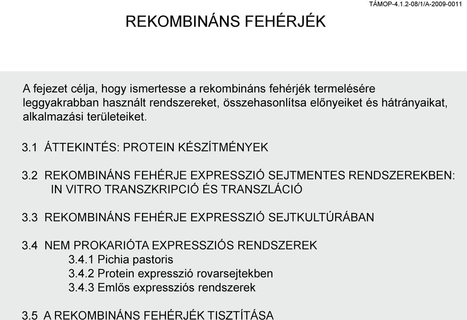 előnyeiket és hátrányaikat, alkalmazási területeiket. 3.1 ÁTTEKINTÉS: PROTEIN KÉSZÍTMÉNYEK 3.