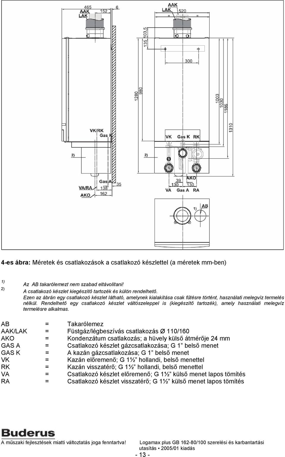 Rendelhető egy csatlakozó készlet váltószeleppel is (kiegészítő tartozék), amely használati melegvíz termelésre alkalmas.