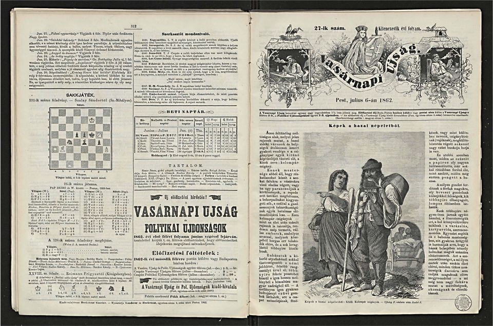 Jun. 25. Először : Fosá és szrlm." Gr. Btthyány Júli uj, 1 fltonásos víjáték. Ezt mlőzt Anolosn" vijáték 2 flv.