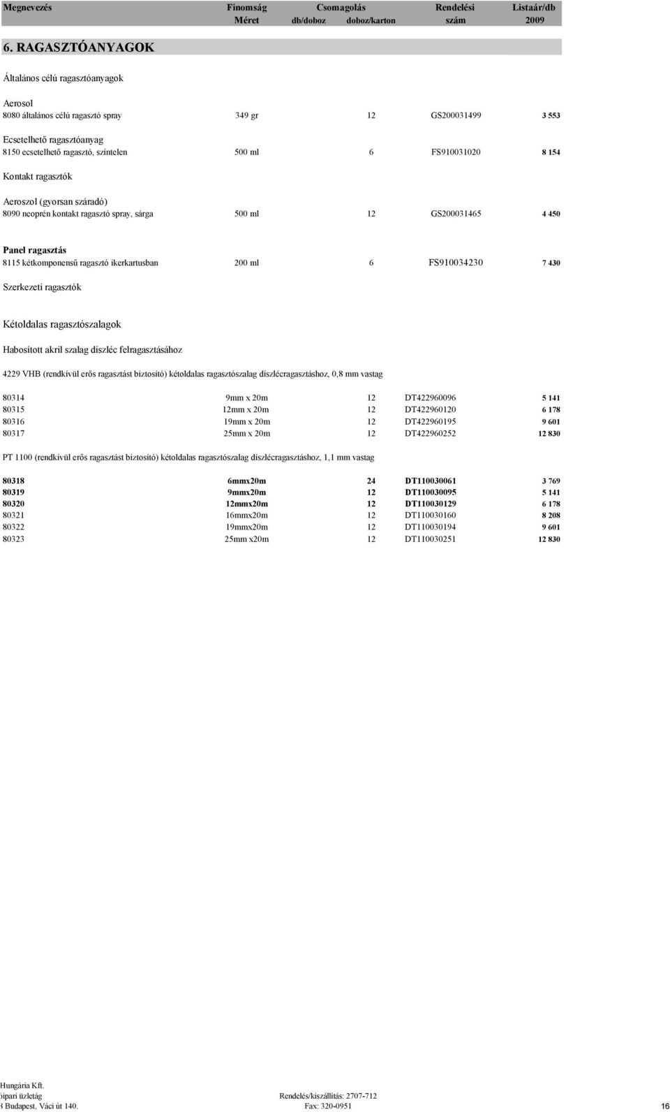 6 FS910034230 7 430 Szerkezeti ragasztók Kétoldalas ragasztószalagok Habosított akril szalag díszléc felragasztásához 4229 VHB (rendkívül erős ragasztást biztosító) kétoldalas ragasztószalag