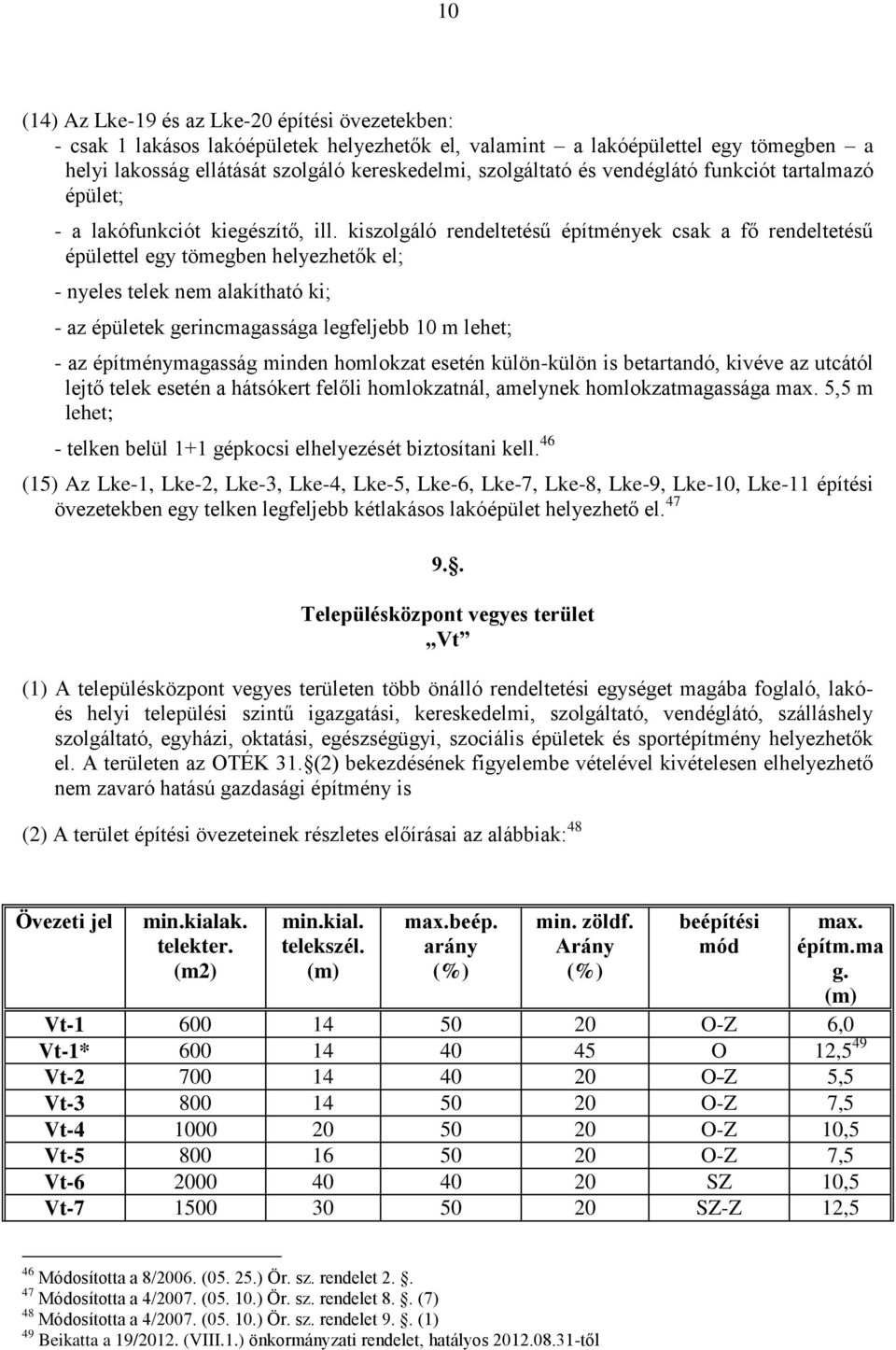 kiszolgáló rendeltetésű építmények csak a fő rendeltetésű épülettel egy tömegben helyezhetők el; - nyeles telek nem alakítható ki; - az épületek gerincmagassága legfeljebb 10 m lehet; - az