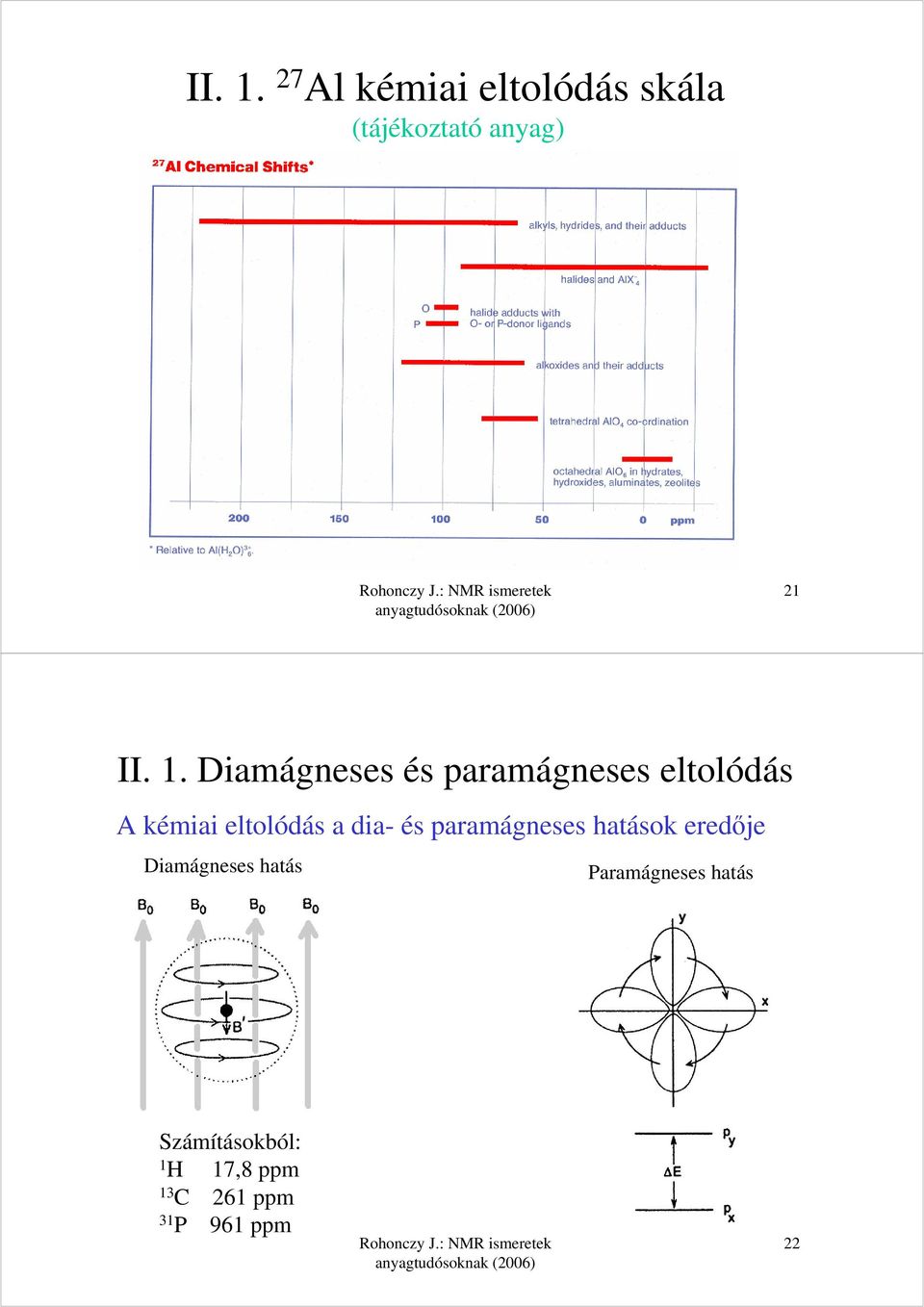 dia- és paramágneses hatások eredője Diamágneses hatás