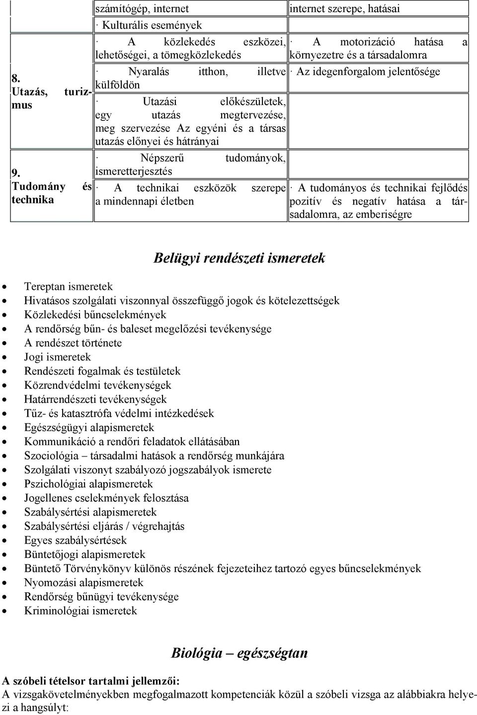 ismeretterjesztés Tudomány és A technikai eszközök szerepe A tudományos és technikai fejlődés technika a mindennapi életben pozitív és negatív hatása a társadalomra, az emberiségre Belügyi rendészeti