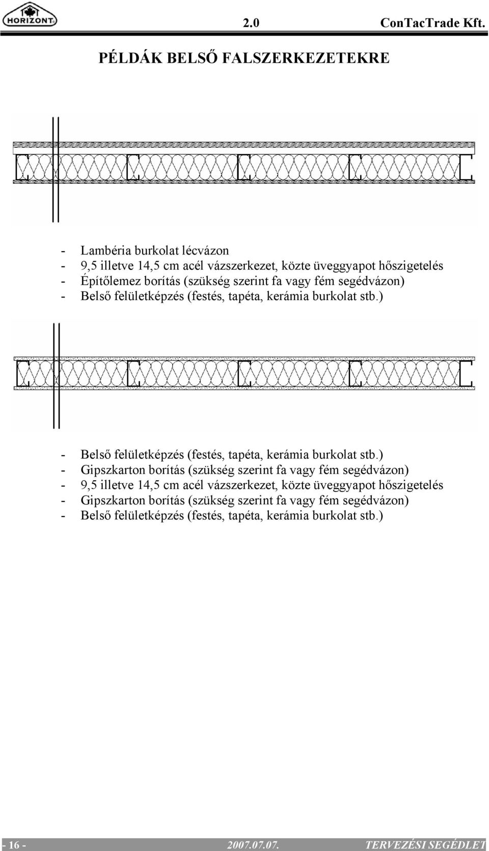 (szükség szerint fa vagy fém segédvázon) - Belső felületképzés (festés, tapéta, kerámia burkolat stb.