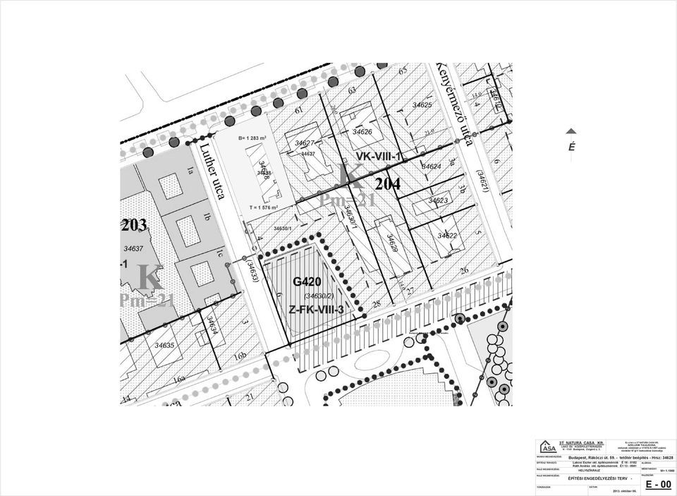 - tetőtér beépítés - Hrsz: 34628 Lakosi Eszter okl.