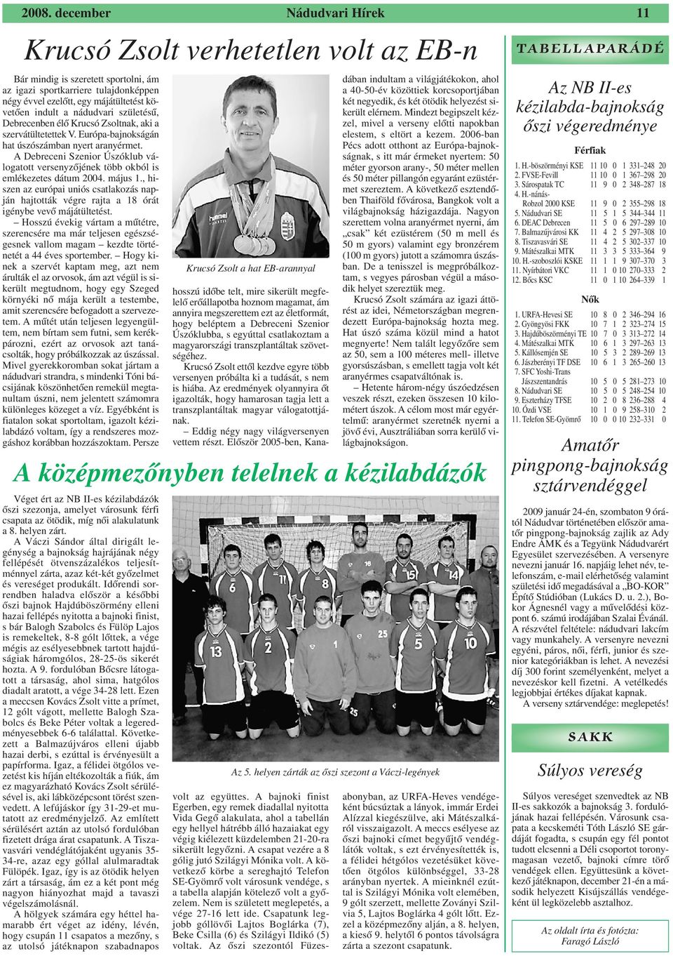 A Debreceni Szenior Úszóklub válogatott versenyzőjének több okból is emlékezetes dátum 2004. május 1.