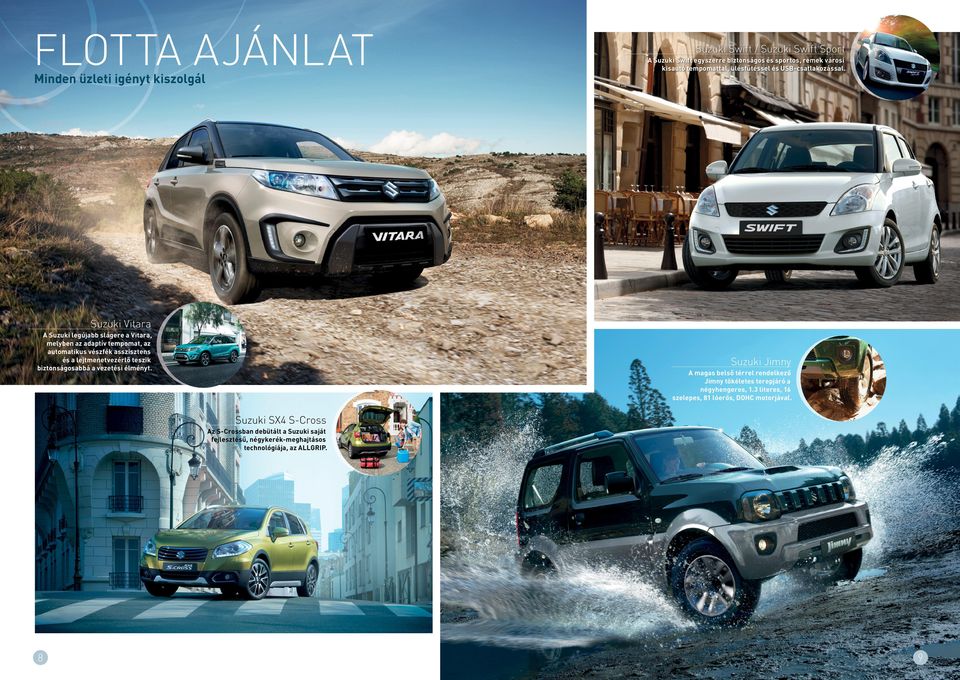 Suzuki Vitara A Suzuki legújabb slágere a Vitara, melyben az adaptív tempomat, az automatikus vészfék asszisztens és a lejtmenetvezérlő teszik biztonságosabbá a