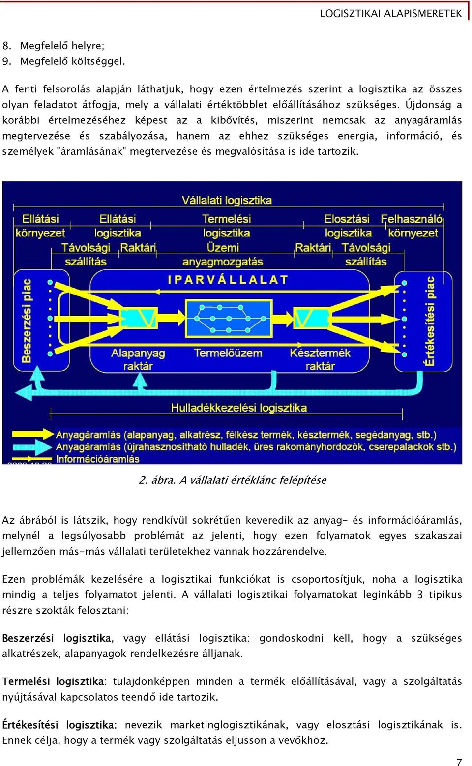 Újdonság a korábbi értelmezéséhez képest az a kibővítés, miszerint nemcsak az anyagáramlás megtervezése és szabályozása, hanem az ehhez szükséges energia, információ, és személyek "áramlásának"