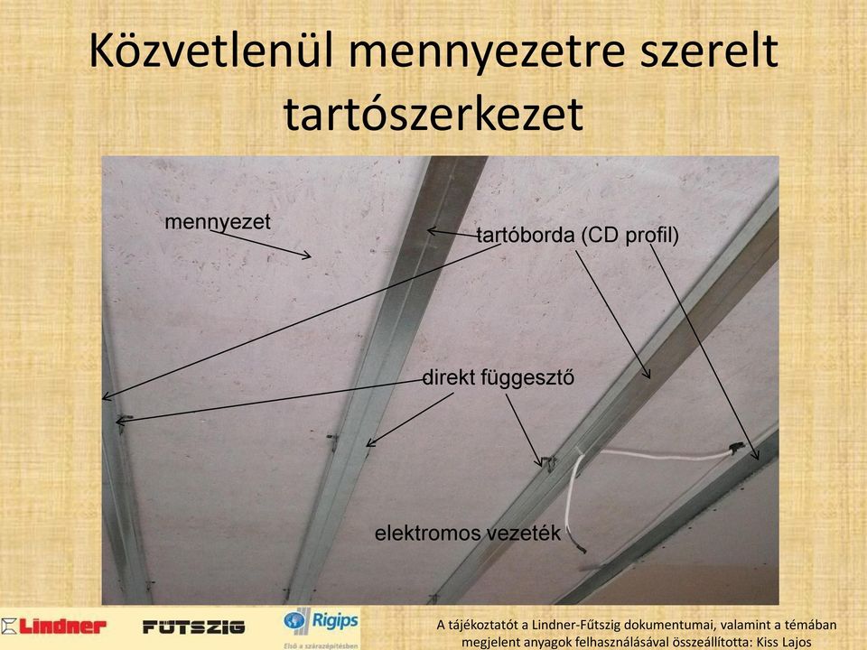 mennyezetre szerelt tartószerkezet mennyezet