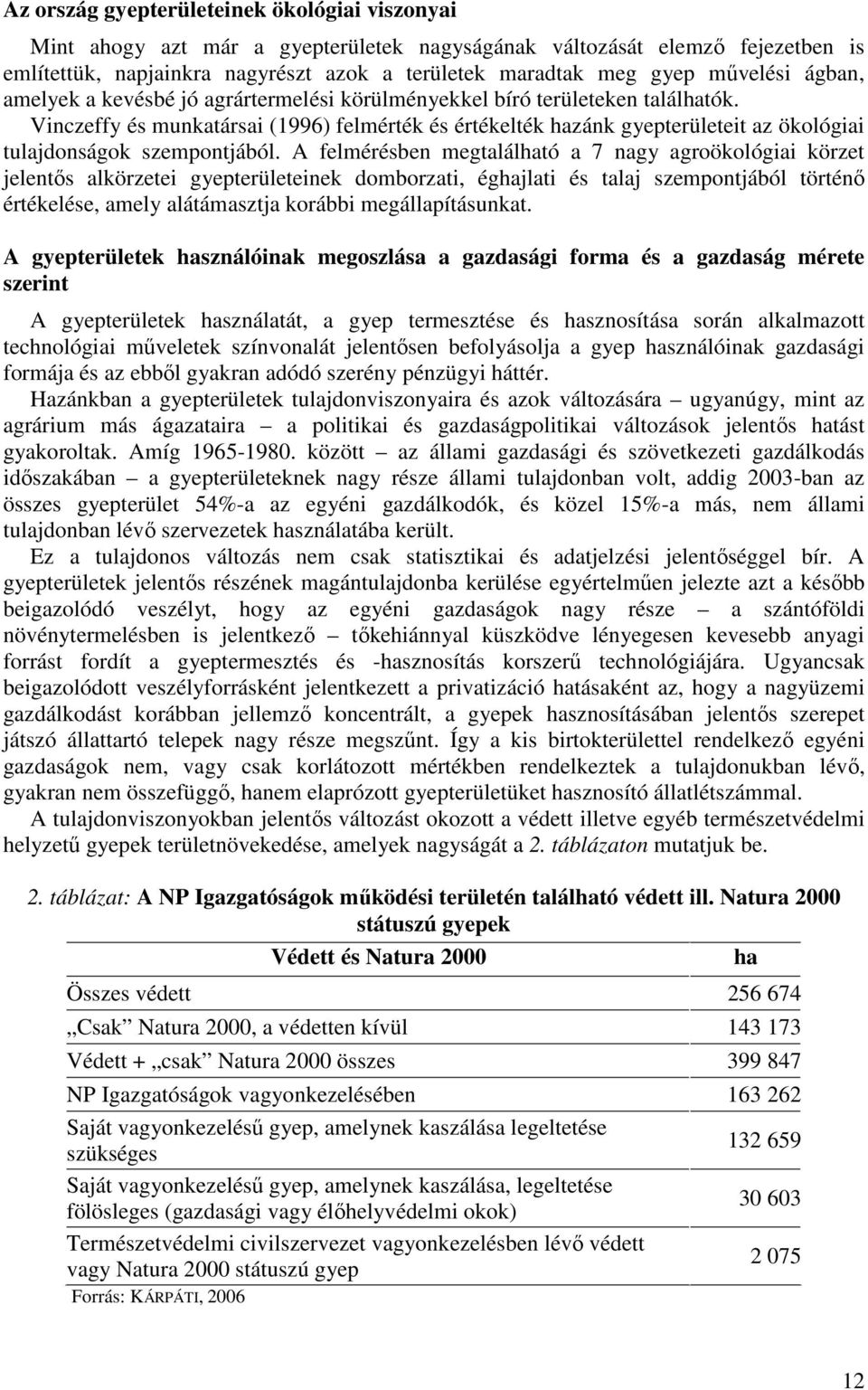 Vinczeffy és munkatársai (1996) felmérték és értékelték hazánk gyepterületeit az ökológiai tulajdonságok szempontjából.