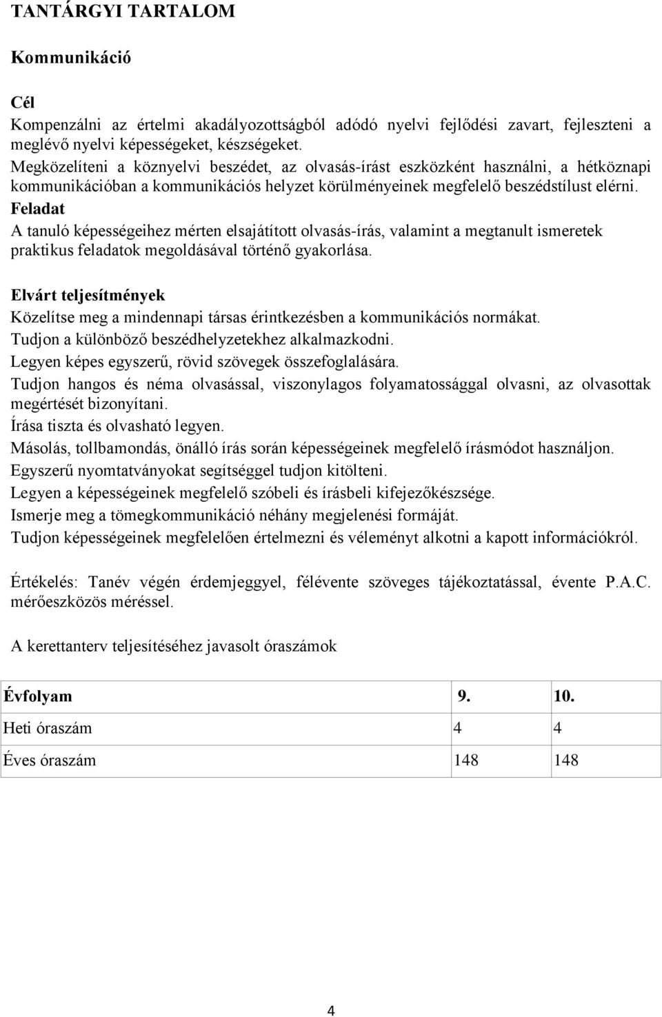 Feladat A tanuló képességeihez mérten elsajátított olvasás-írás, valamint a megtanult ismeretek praktikus feladatok megoldásával történő gyakorlása.