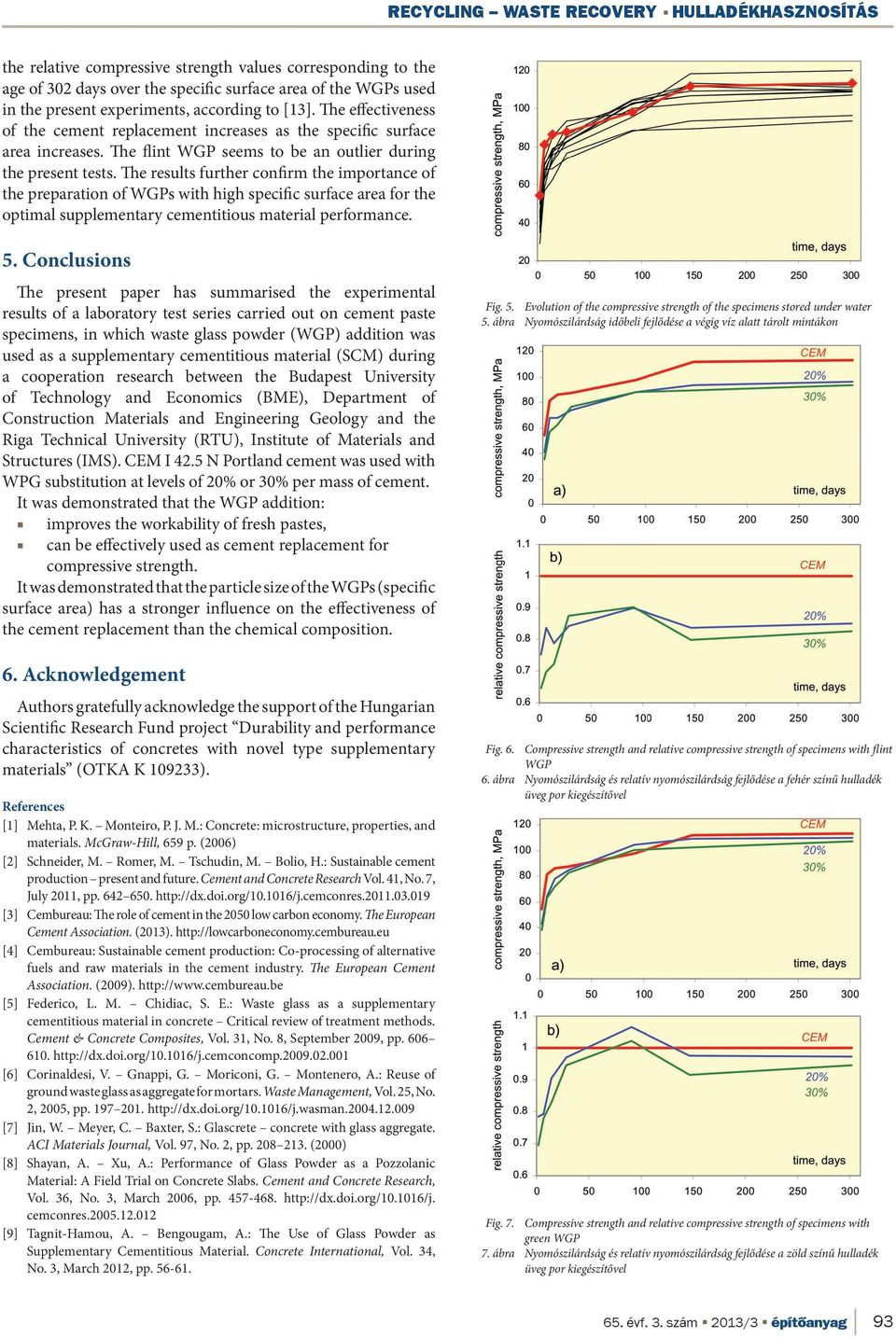 The results further confirm the importance of the preparation of WGPs with high specific surface area for the optimal supplementary cementitious material performance. 5.