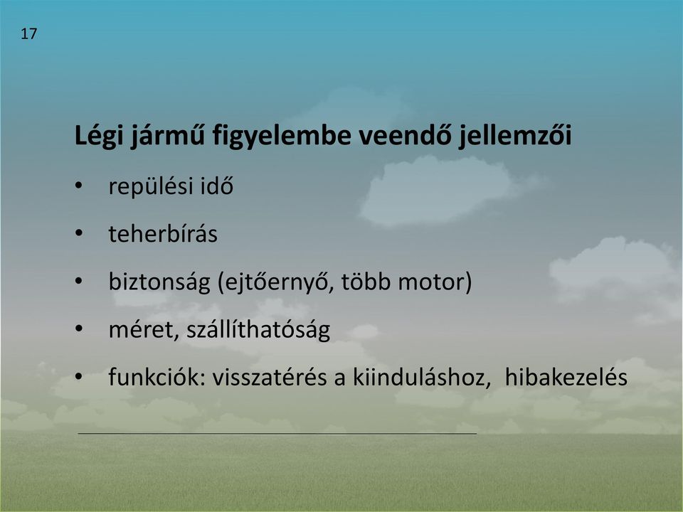 (ejtőernyő, több motor) méret,