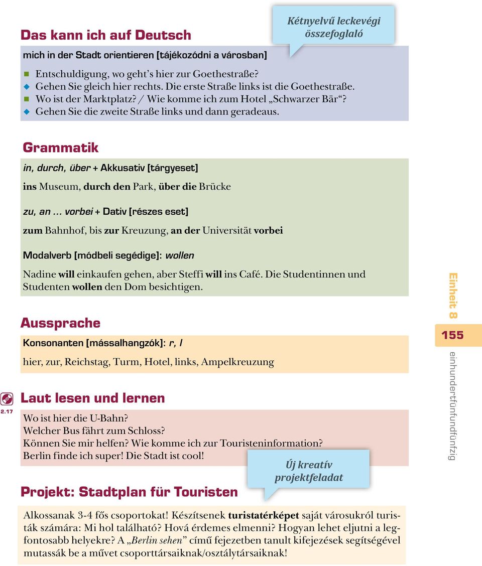 Die erste Straße Hallgassa links ist meg die Goethestraße. a beszélgetéseket még Wo ist der Marktplatz? / Wie komme ich zum egyszer! Hotel Schwarzer Bär?