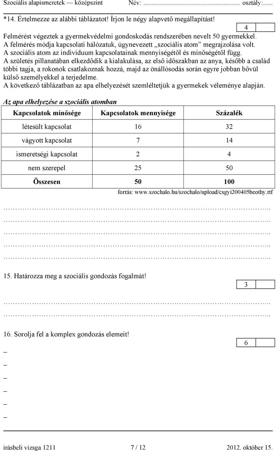 A születés pillanatában elkezdődik a kialakulása, az első időszakban az anya, később a család többi tagja, a rokonok csatlakoznak hozzá, majd az önállósodás során egyre jobban bővül külső