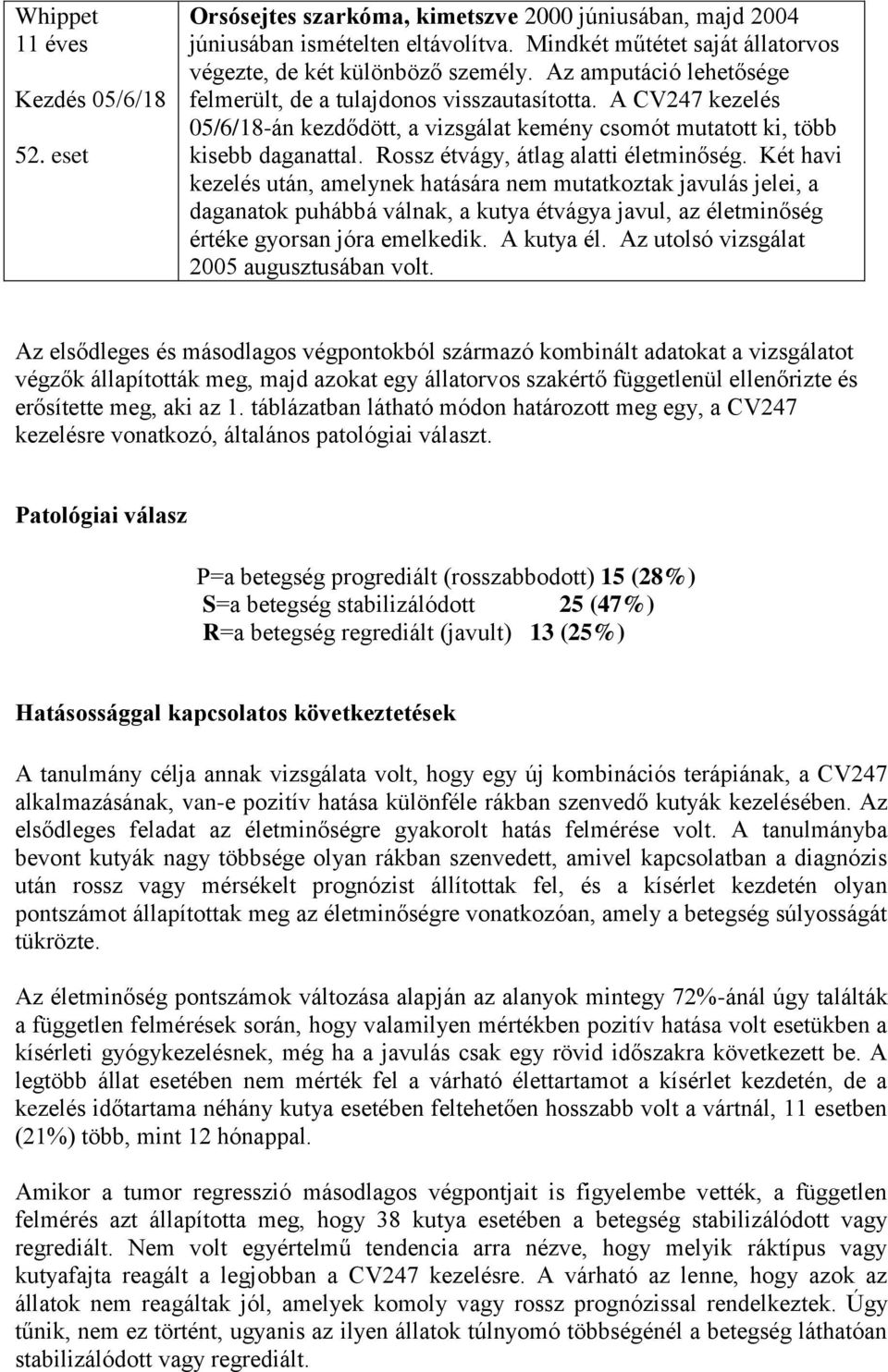 Rossz étvágy, átlag alatti életminőség.