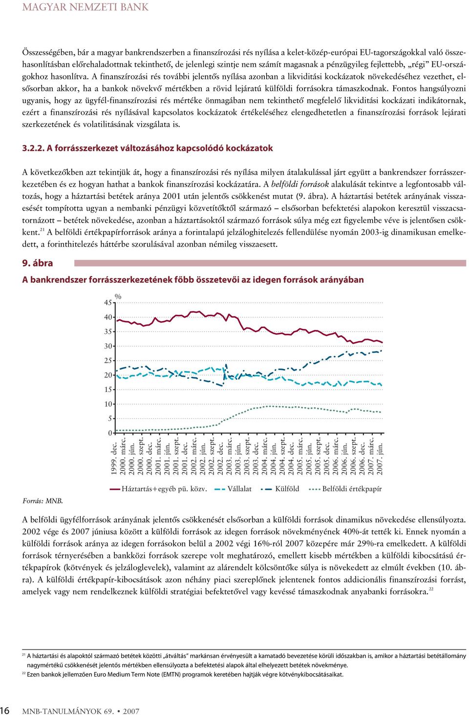 A finanszírozási rés további jelentõs nyílása azonban a likviditási kockázatok növekedéséhez vezethet, elsõsorban akkor, ha a bankok növekvõ mértékben a rövid lejáratú külföldi forrásokra